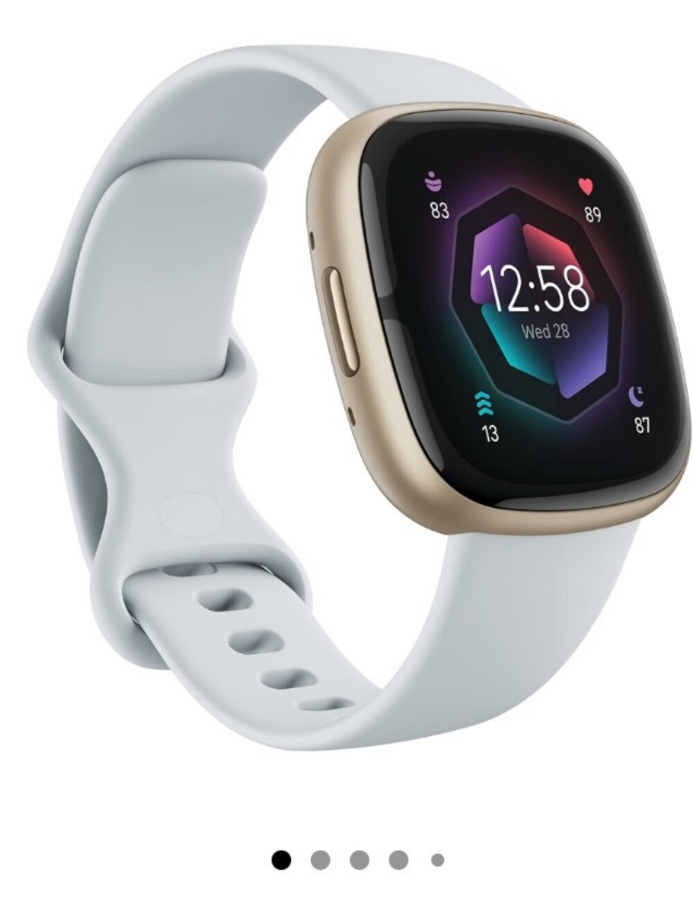 fitbit Sense 2 Smartwatch - Light Blue Band with Gold Case - Picture 5 of 5